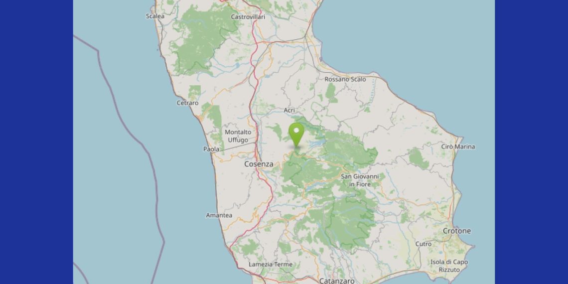 Scossa di terremoto di magnitudo 3.5 avvertita tra Cosenza e Rende