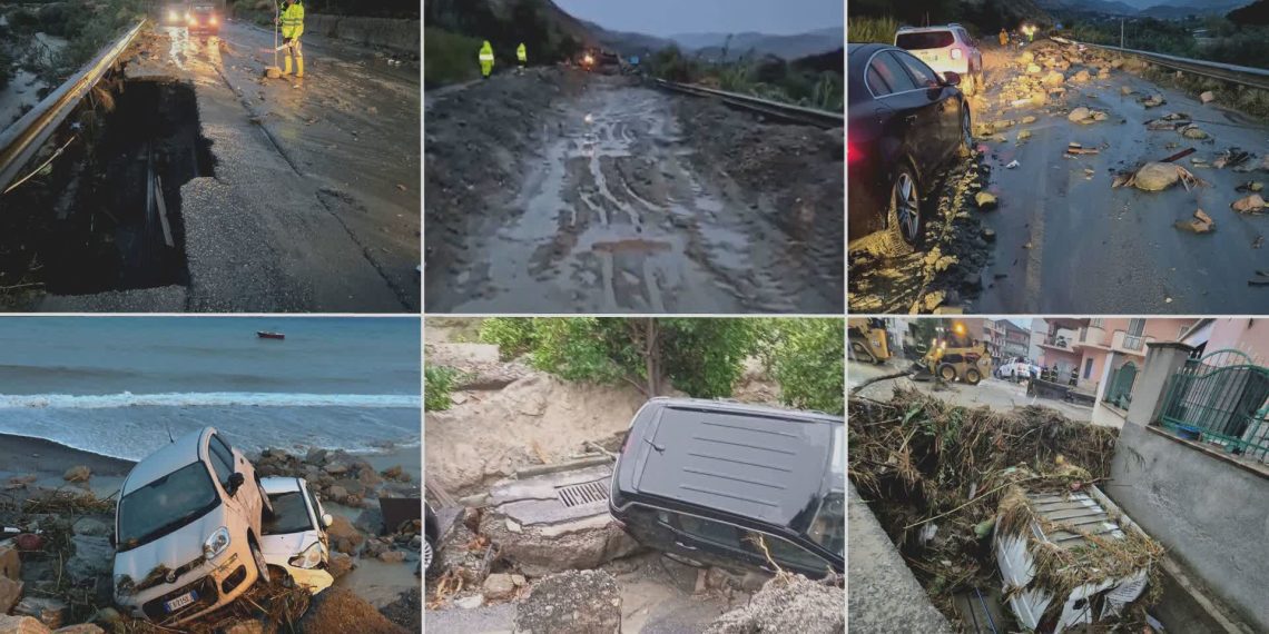 Maltempo, bomba d’acqua a Melito Porto Salvo: strade invase dal fango