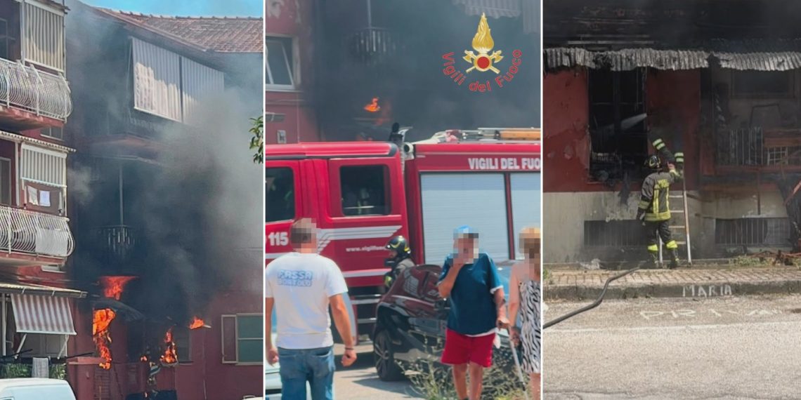 Incendio in un appartamento a Lamezia: salvati un’anziana ed il suo cane