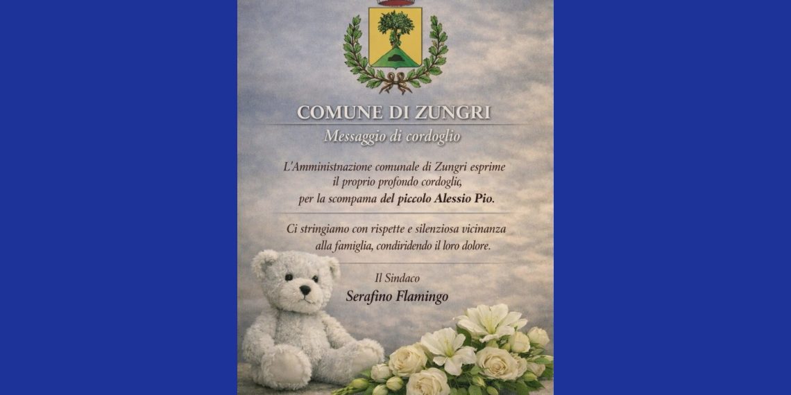 Bimbo morto: il sindaco di Zungri proclama il lutto cittadino per i funerali