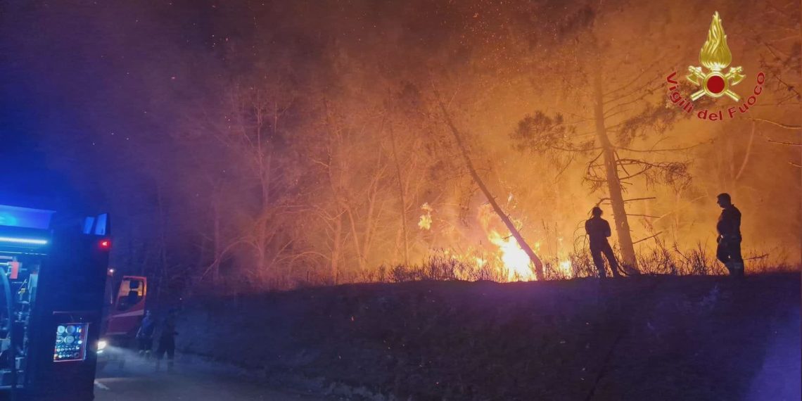 Calabria assediata dagli incendi, oltre 200 interventi dei Vigili del Fuoco